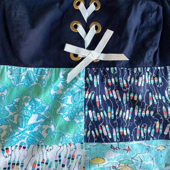 Lilly Pulitzer Navy and Multicolor Patchwork Swim Coverup - Picture 3 of 8